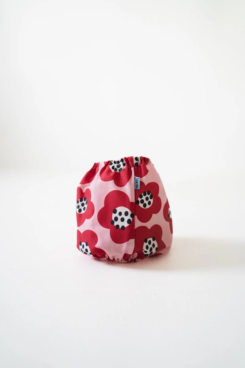 SNOOD EN COTON - Fleurs rouges