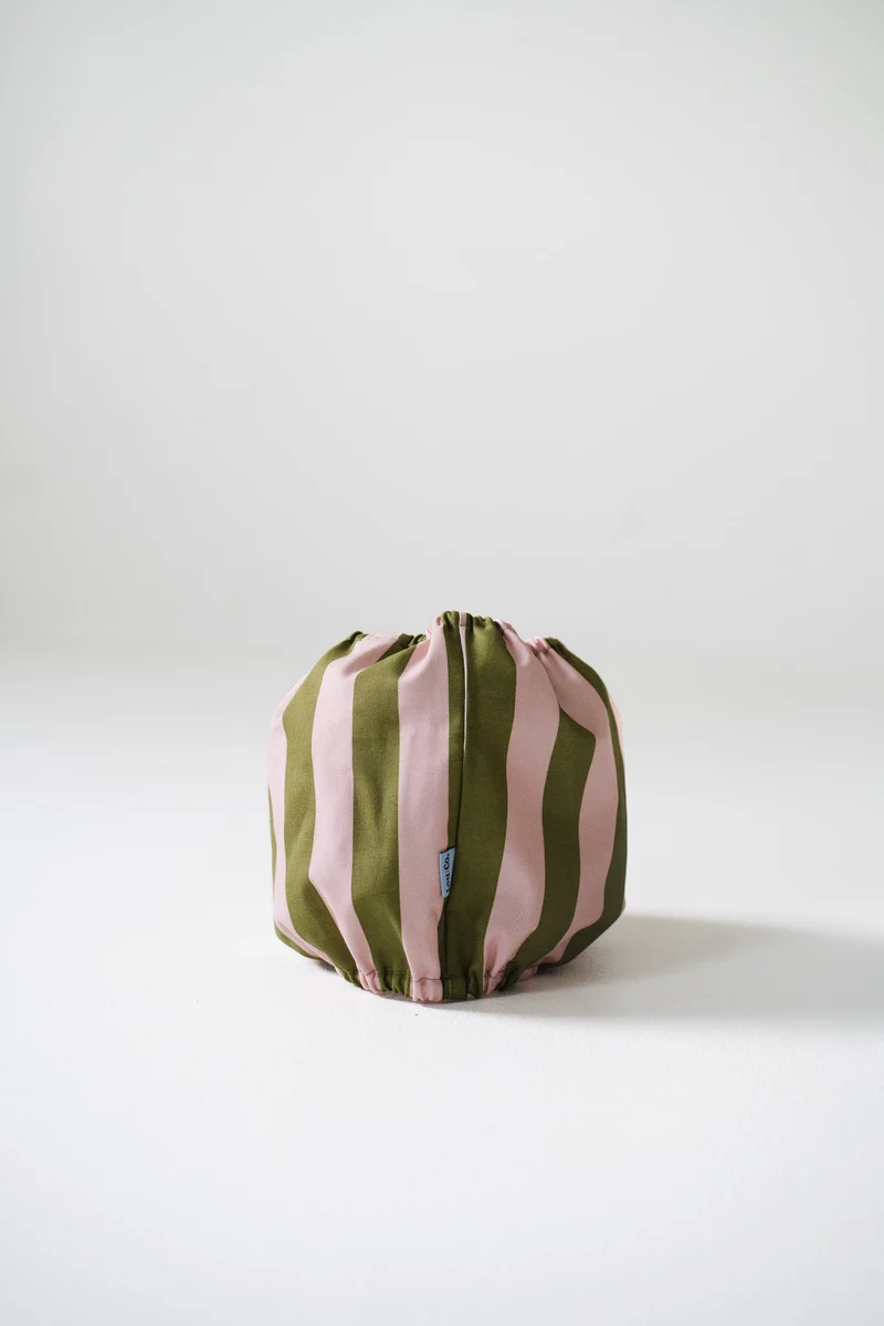 SNOOD EN COTON - Rayé vert et rose