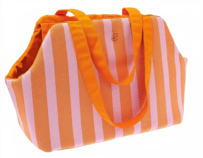 SAC DE TRANSPORT ÉTÉ - Rayé orange et rose