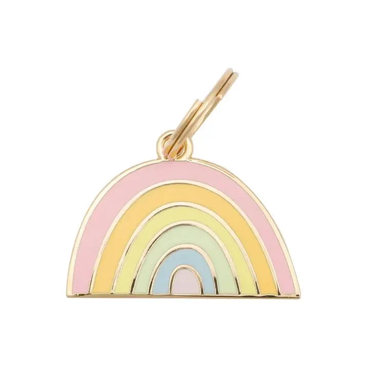 Médaille gravée pour chien personnalisable Arc-en-Ciel