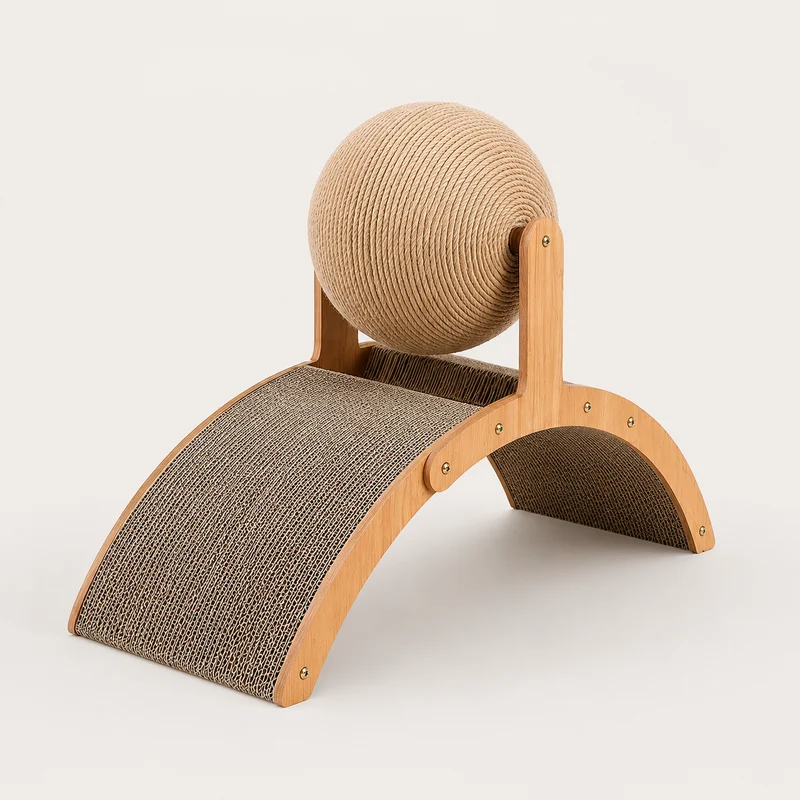 Griffoir Boule 2-en-1 en Bois & Sisal