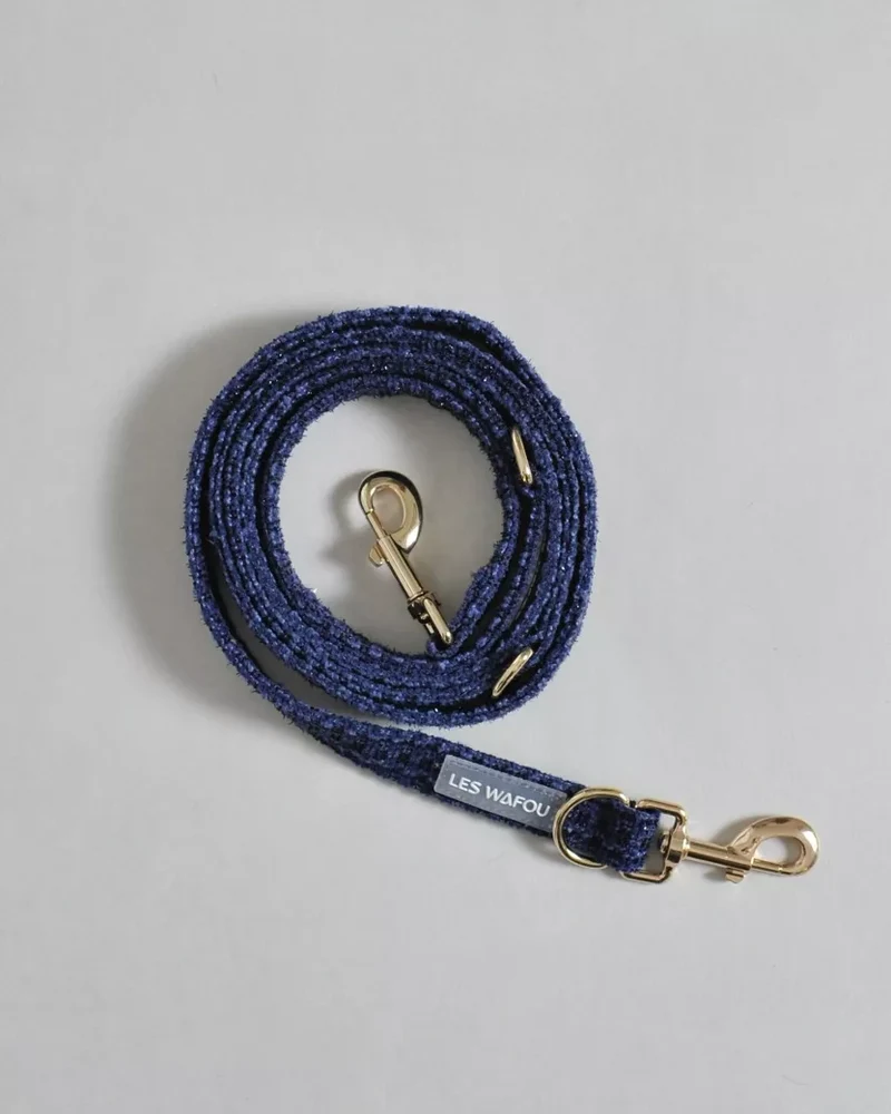 LAISSE MULTIPOSITION EN TWEED - Bleu nuit