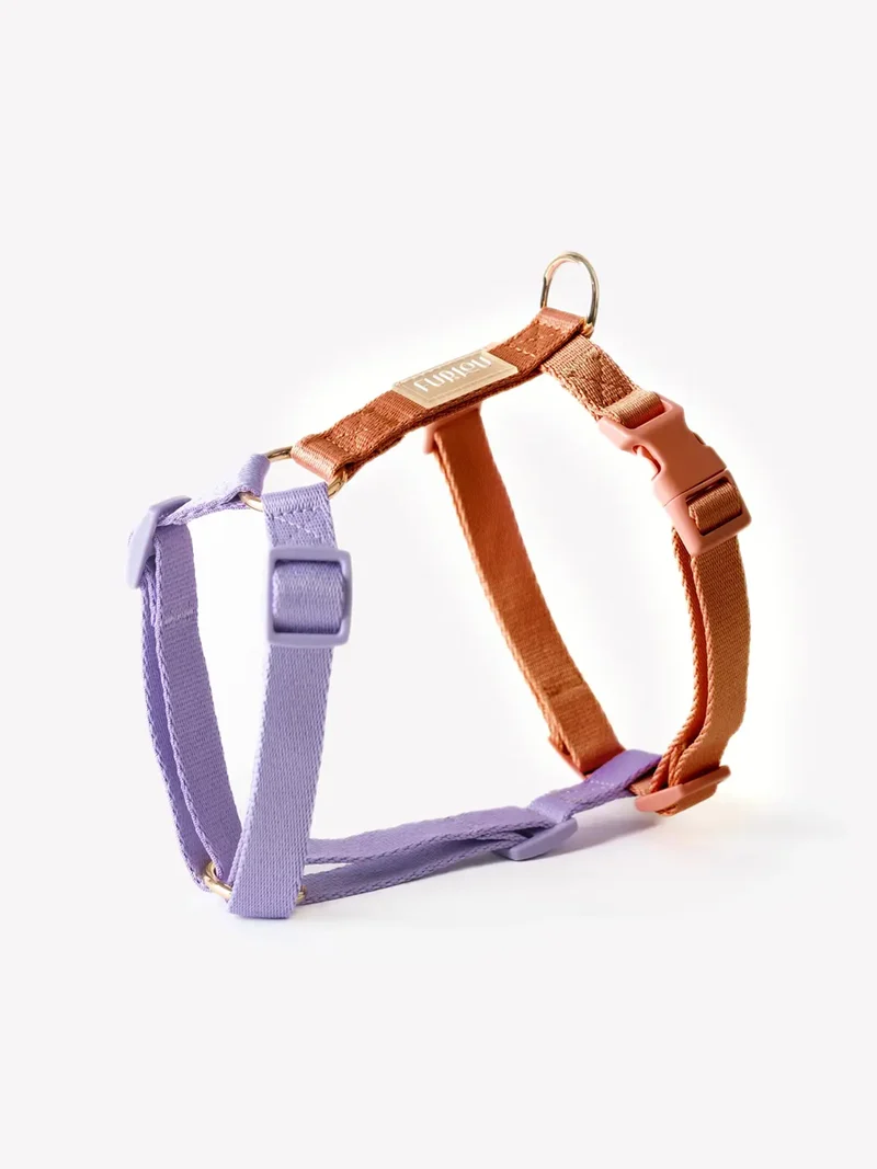 Harnais en H pour chien - Terracotta et Lavande - Furlou