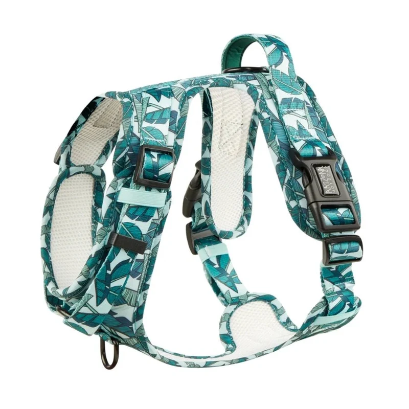Harnais chien anti-traction Amazonia Comfy vert palmier