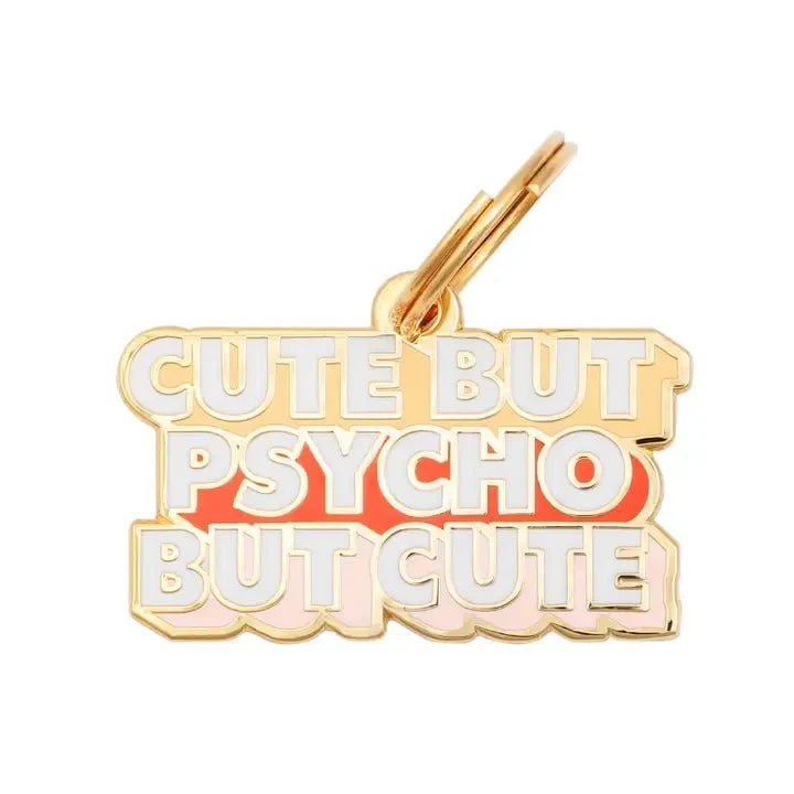 Médaille gravée pour chien personnalisable Cute But Psycho