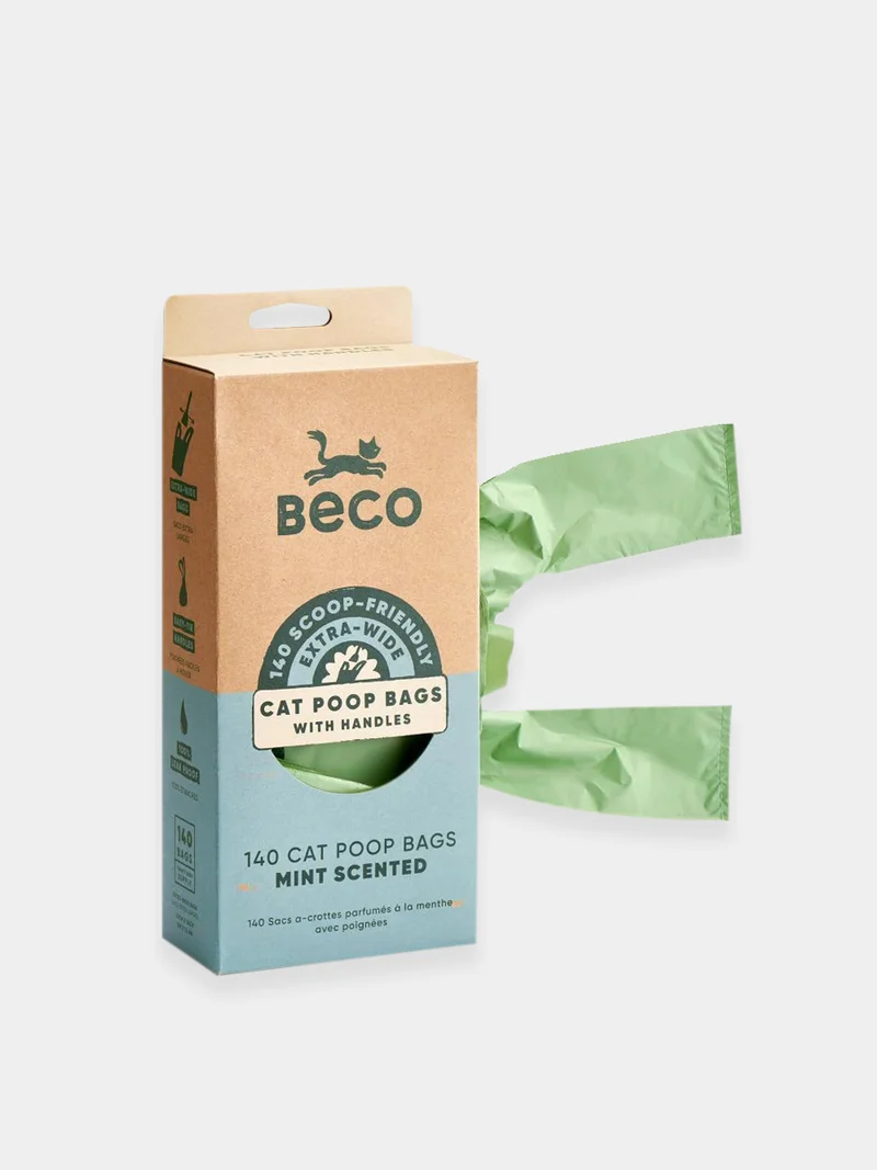 Sacs à crottes pour chat parfumés à la menthe - Becopets