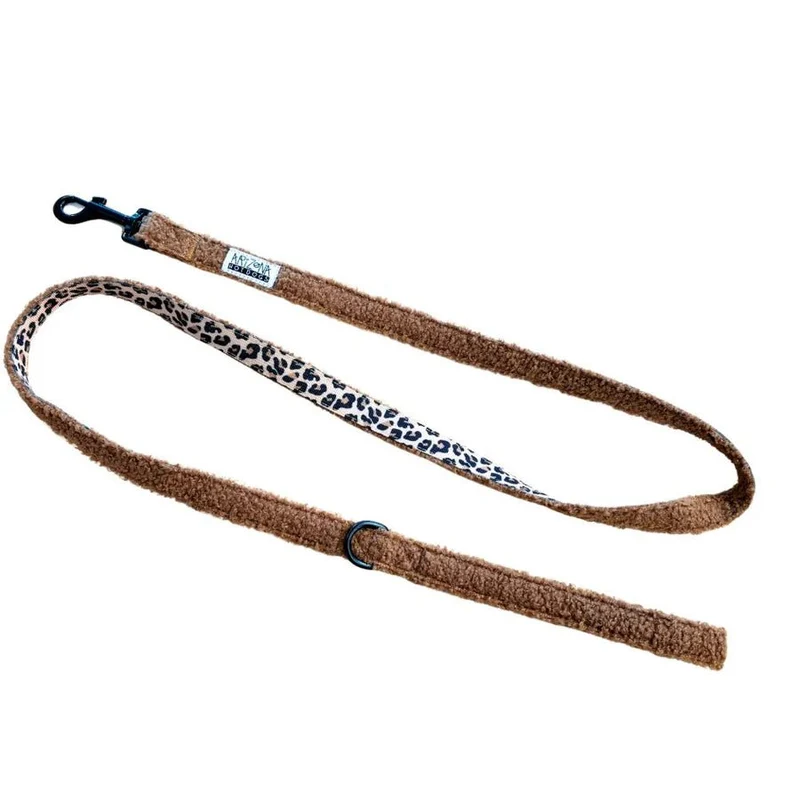 Laisse Teddy Brun + Léopard – Simple ou Bandoulière