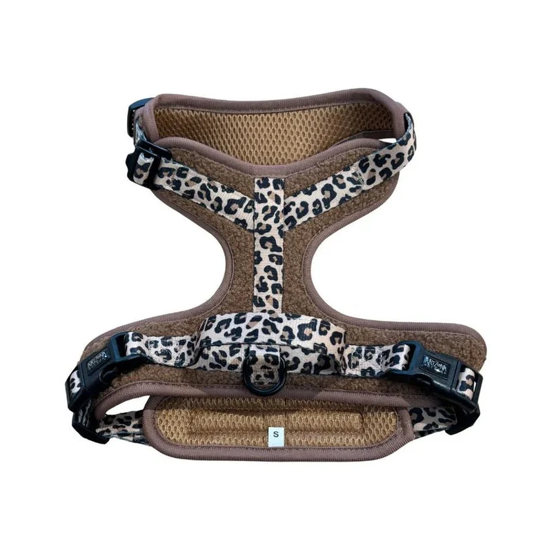 Harnais Comfy Teddy Brun + Léopard – Confort & Style
