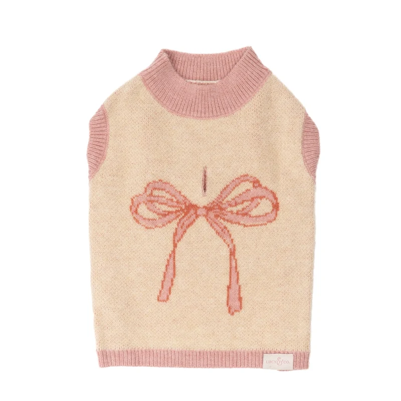 PULL POUR CHIENS ET CHATS - Noeud rose
